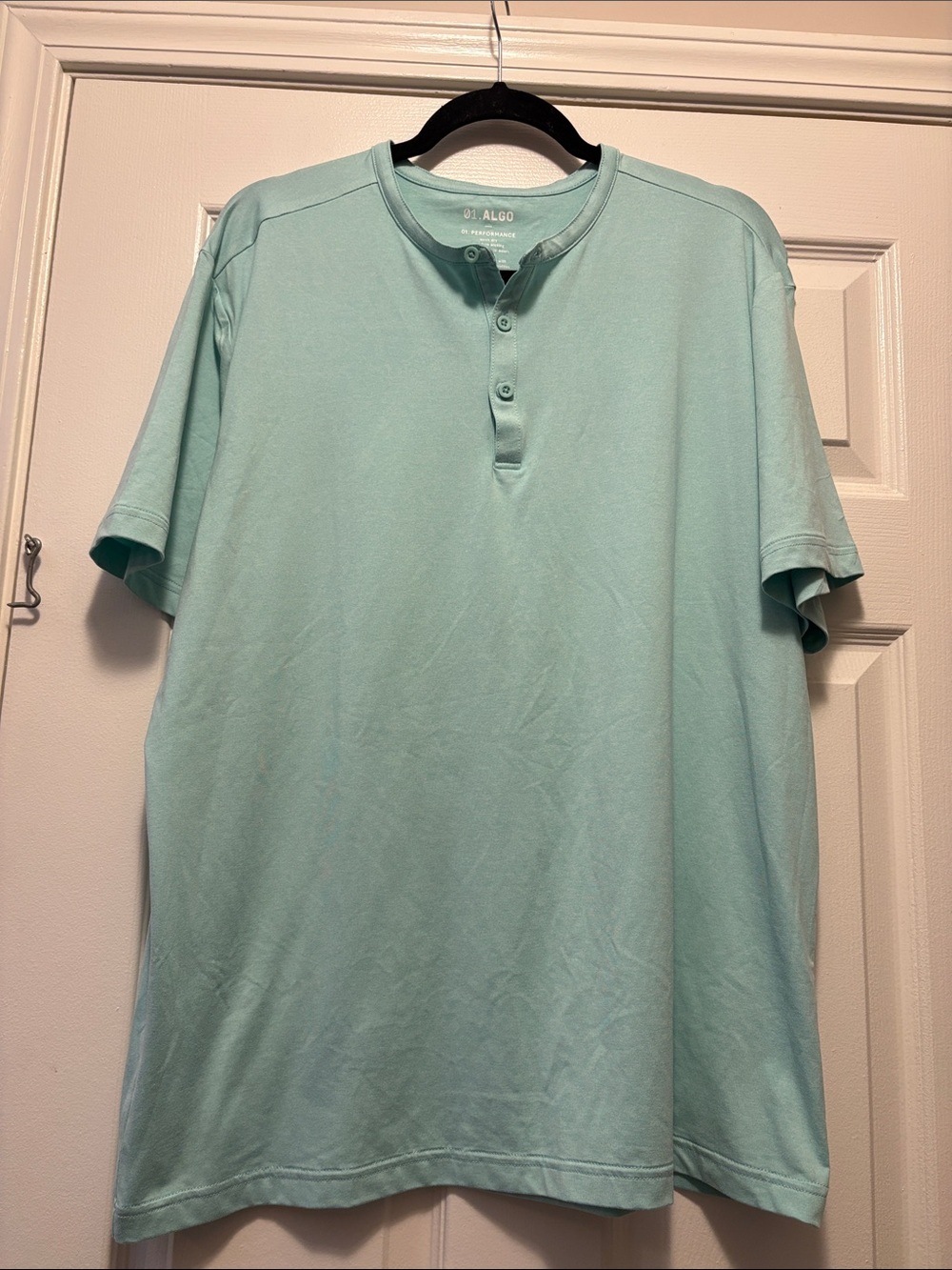 Short-Sleeve Mint Henley Polo by 61 ALGO